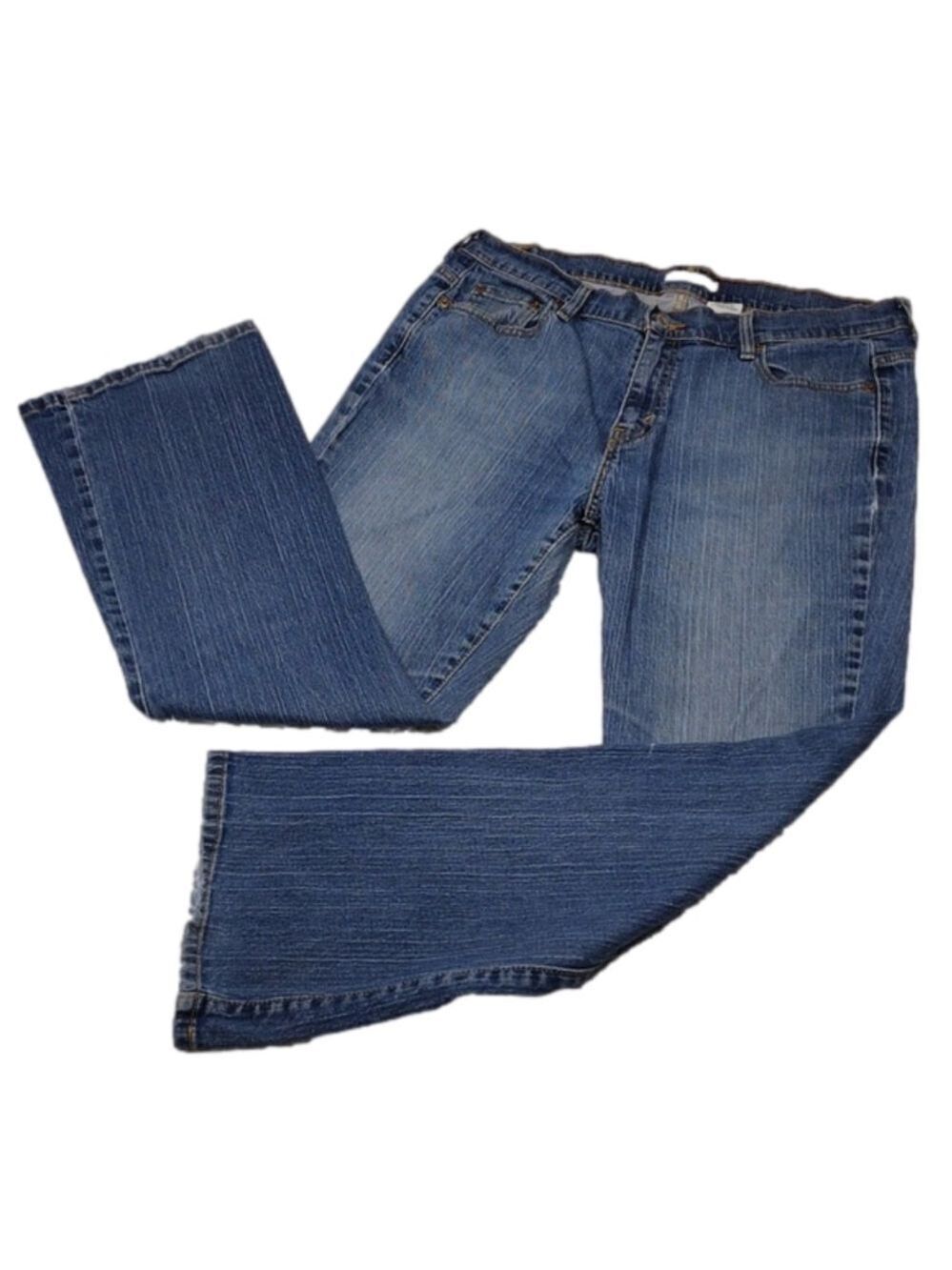 Levi Strauss & Co 515 Blue Medium Wash Five Pocket Mid Rise Boot Cut Denim Jean